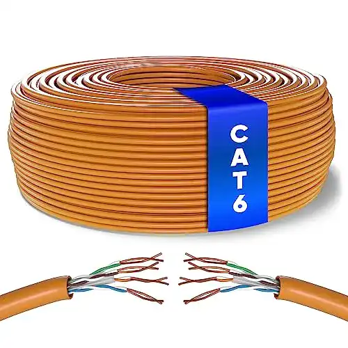 Cat6-Kabel Mr. Tronic 100m Ethernet Netzwerk, Orange