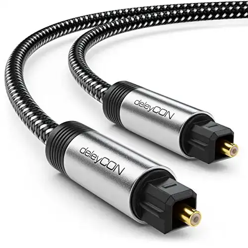 Optisches Kabel deleyCON 0,5m Toslink Kabel mit Metallstecker