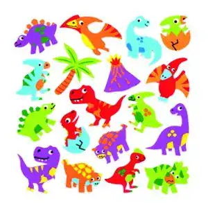 Moosgummi Baker Ross -Aufkleber „Dinosaurier“ 120 Stück