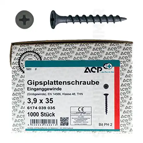 Schnellbauschrauben ACP Grobgewinde 3,9 x 35 mm, 1000 Stück