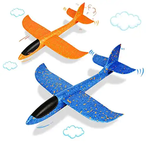 Wurfgleiter VCOSTORE Styroporflieger Flugzeug Styropor, 2 Stück