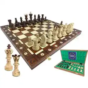 Schachbrett Chessebook Schachspiel aus Holz 52 x 52 cm