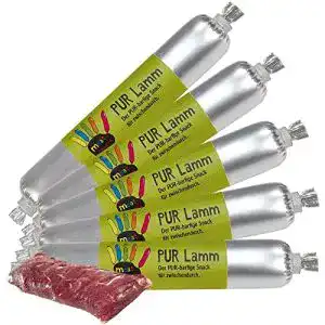 Hundewurst Schecker Meatfingers – Der PUR Barfige Snack Lamm