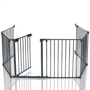 Kaminschutzgitter LCP Kids Baby Metall Laufgitter mit Sicherheitstür