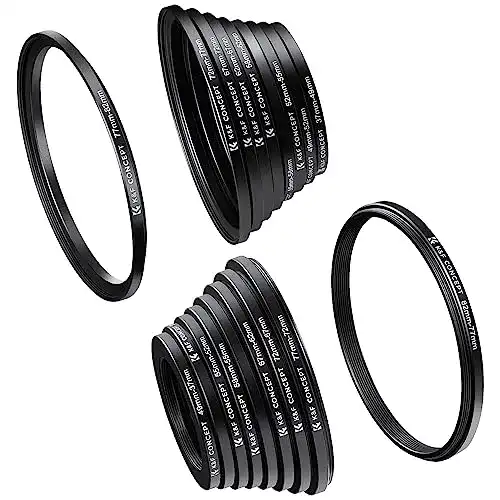 Die beste Filteradapter K&F Concept 18 teiliges Set Kamera Objektiv Filter 2026 Test Bestseller Filteradapter K&F Concept 18 teiliges Set Kamera Objektiv Filter