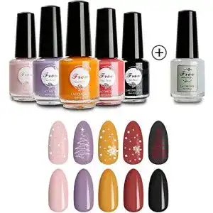 Veganer-Nagellack LACOMCHIR Nagellack Schnelltrocknend 6PCS