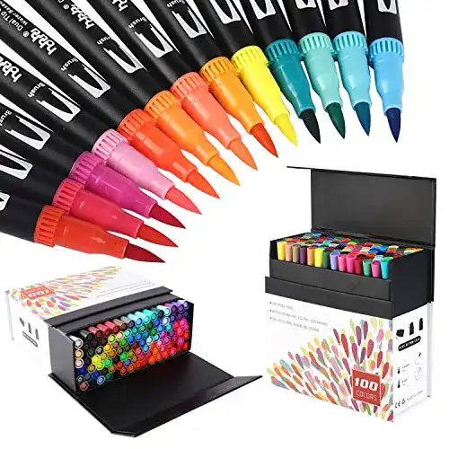 Filzstifte hhhouu 100 Verschiedenen Farben Marker Set