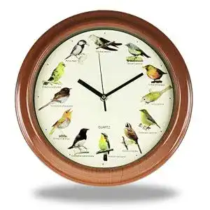 Vogeluhr Monsterzeug Wanduhr, 12 verschiedene Vogelstimmen