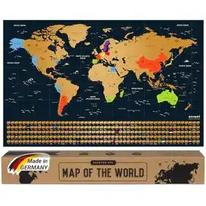 Weltkarte envami zum Rubbeln, Scratch off Map, Englisch