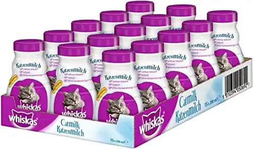 Katzenmilch whiskas für Katzen ab 6 Wochen, 15 Flaschen à 200ml