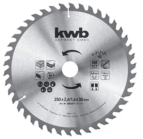 Kreissägeblatt 250×30 kwb 589359 Baukreissägeblatt, Z-42 Zähne