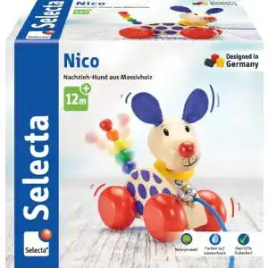 Selecta-Holzspielzeug Selecta 62026 Nico, Nachzieh Hund