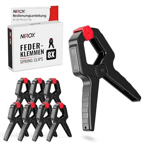 Klemmzwinge Nirox 8x Federklemmen im Set, große Spannweite