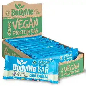 Vegane Proteinriegel BodyMe, Roh Chia Vanille | 12 x 60g
