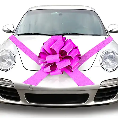 Riesenschleife QUACOWW 18 Zoll Auto Schleife, Shiny Pink