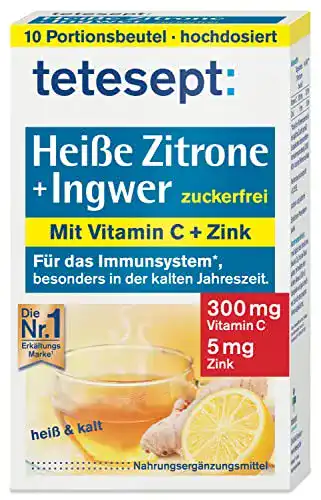 Erkältungstee tetesept Heiße Zitrone mit Ingwer, 10 Beutel