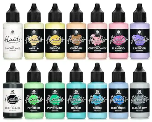 Alcohol Ink Octopus 14x 30ml Fluids Set OPAK, pigmentiert