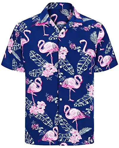 Hawaiihemd J.VER Herren Kurzarm Sommerhemd Casual Flamingo