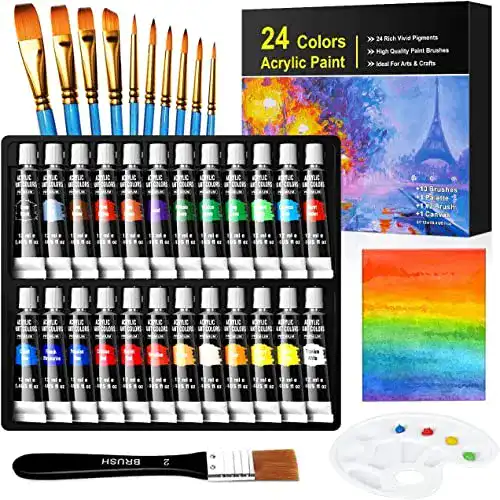 Die beste Acrylfarben Buluri 37 Stück Set, 24 Tube mit 10pcs Pinselset 2026 Test Bestseller Acrylfarben Buluri 37 Stück Set, 24 Tube mit 10pcs Pinselset