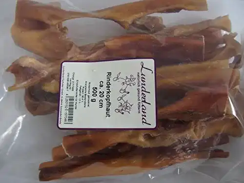 Kauknochen Hund Lunderland, Rinderkopfhaut Snack 500g
