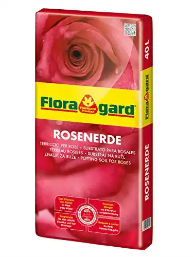 Rosenerde Floragard 40 L • Spezialerde für Kübelrosen, Kletterrosen