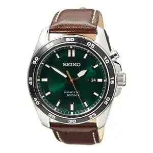 Seiko Automatik Seiko Herren-Uhr Kinetik Edelstahl mit Lederband