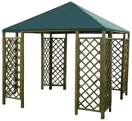 Pavillon Holz Gartenpirat Pavillon 3×3 m aus Holz KDI mit Dach