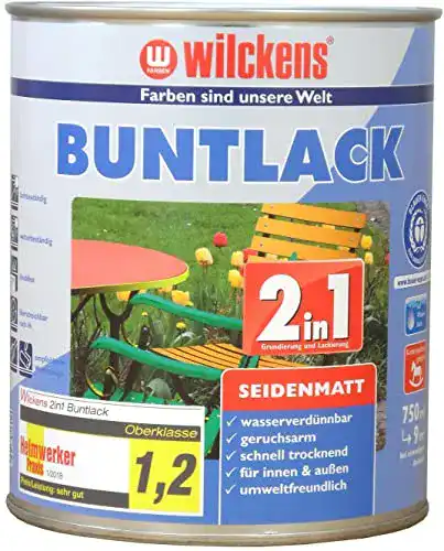 Acryllack Wilckens 2in1 Buntlack seidenmatt, RAL 9010, 750 ml