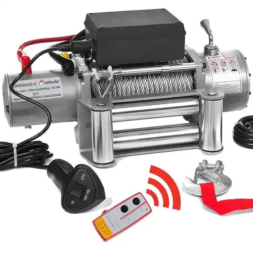 Seilwinde 12V Rotfuchs ® Elektrische Seilwinde 13000lbs 5909kg