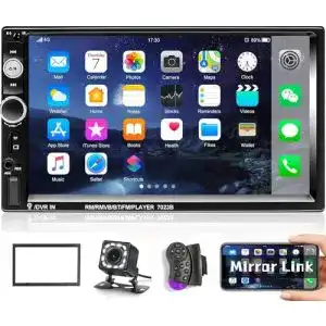 Autoradio mit Rückfahrkamera CAMECHO Doppel Din Bluetooth