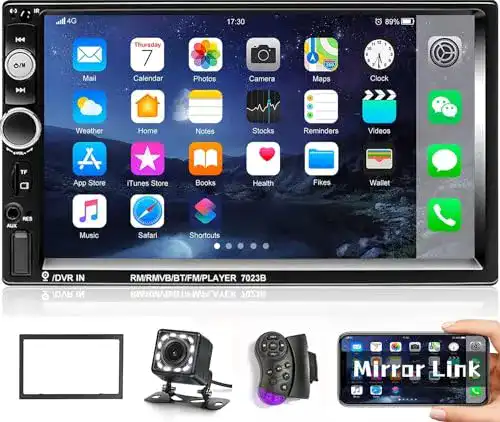 Autoradio mit Rückfahrkamera CAMECHO Doppel Din Bluetooth