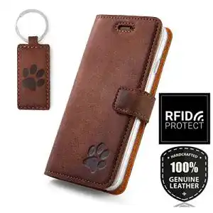 Xiaomi-Redmi-Note-7-Hülle SURAZO, TV RFID Nubuk Nussbraun