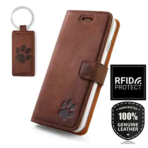 Xiaomi-Redmi-Note-7-Hülle SURAZO, TV RFID Nubuk Nussbraun
