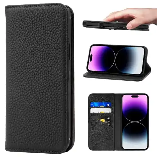 iPhone-14-Pro-Max-Leder-Case NanHou Hülle Leder