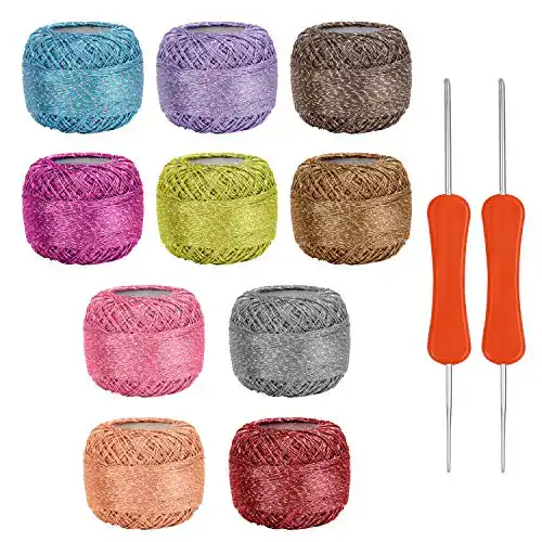 Glitzerwolle Kurtzy Buntes Glitzer Nähgarn (10 Knäuel)