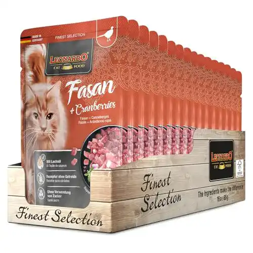 Leonardo-Katzenfutter Leonardo 16x85g Fasan + Cranberry