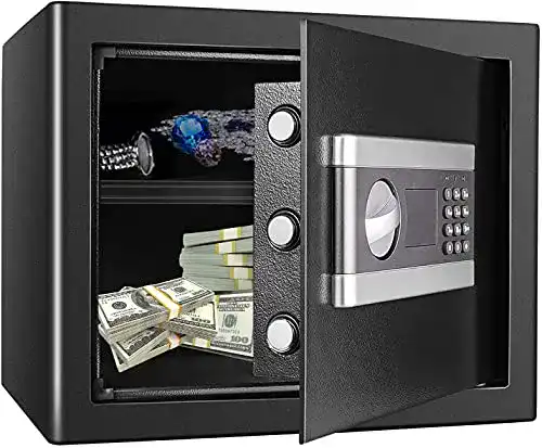 Tresor feuerfest TOPQSC Tresor Safe mit Schlüssel Elektronisch