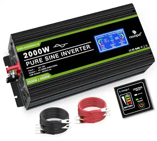 Wechselrichter 2.000 W novopal, mit LCD-Display, USB-Anschluss