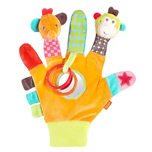 Fingerpuppen Fehn 074604 Spielhandschuh Safari Affe u. Elefant