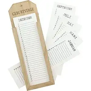Geburtstagskalender FRANK FLECHTWAREN Memoboard