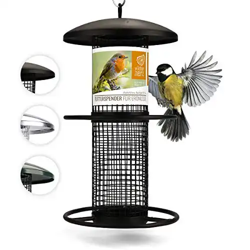 Vogelfutterspender wildtier herz, 26cm, Erdnussfutterspender