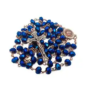 Rosenkranz Nazareth Store Tiefblaue Kristallperlen Katholische