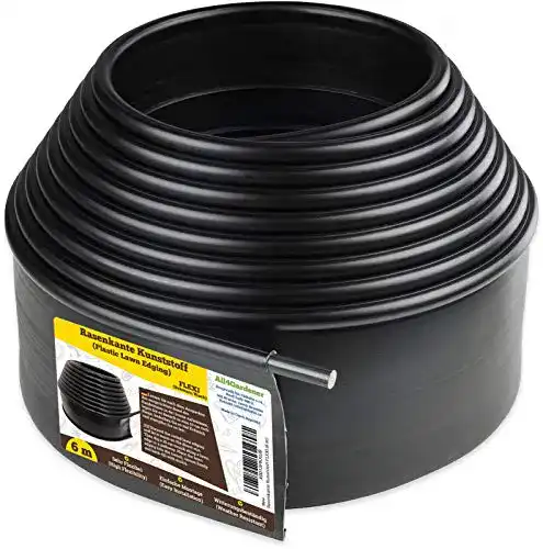 Rasenkante All4Gardener Flexible Kunststoff mit runden Oberkante