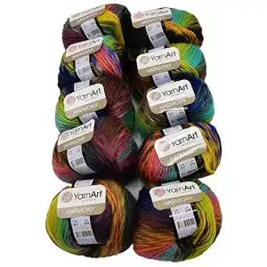 Yarnart-Wolle ilkadim 10 x 50 g YarnArt Harmony mehrfarbig
