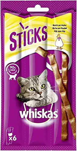 Katzensticks whiskas Sticks Katzensnack reich an Huhn, 84 Sticks