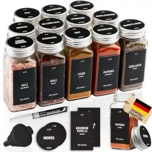Gewürzgläser Deco haus mit Schraubkappe, 12er Set