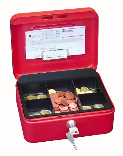 Geldkassette Wedo 145202H aus pulverbeschichtetem Stahl