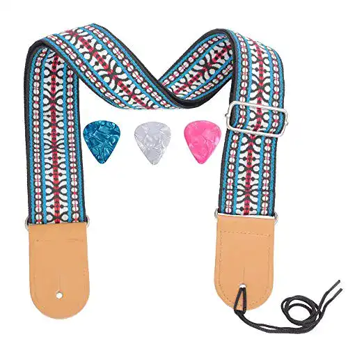Gitarrengurt Rufun Retro Jacquard Weave Zubehör Einstellbar