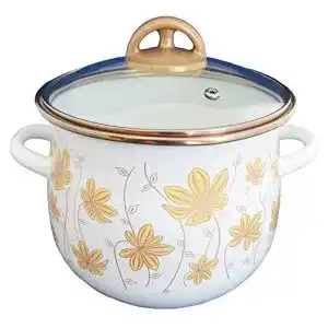 Emaille-Topf rukauf Emaille Kochtopf Topf 4,5 Liter SPHÄRISCH