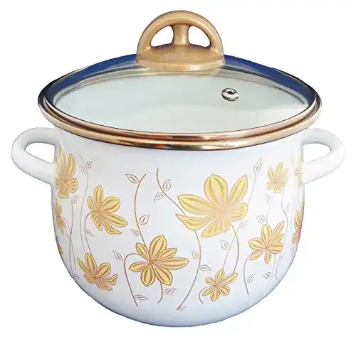 Emaille-Topf rukauf Emaille Kochtopf Topf 4,5 Liter SPHÄRISCH